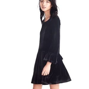 Madewell black velvet dress